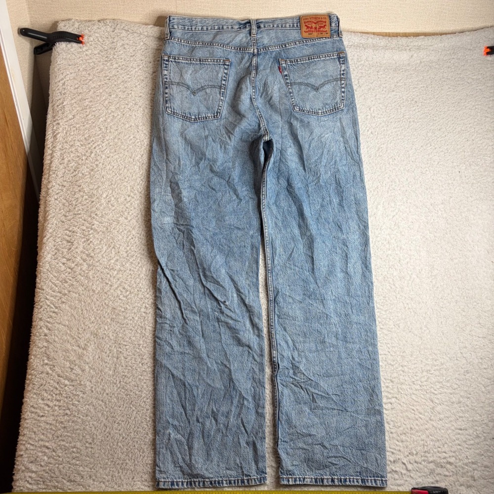 Levis 565 Loose Fit Light Wash Denim Jeans Mens 36x36 (33) Blue loose straight